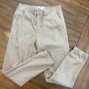 NEW abercrombie Kids Twill Joggers Pants - DUSTY BEIGE - Size 13/14
